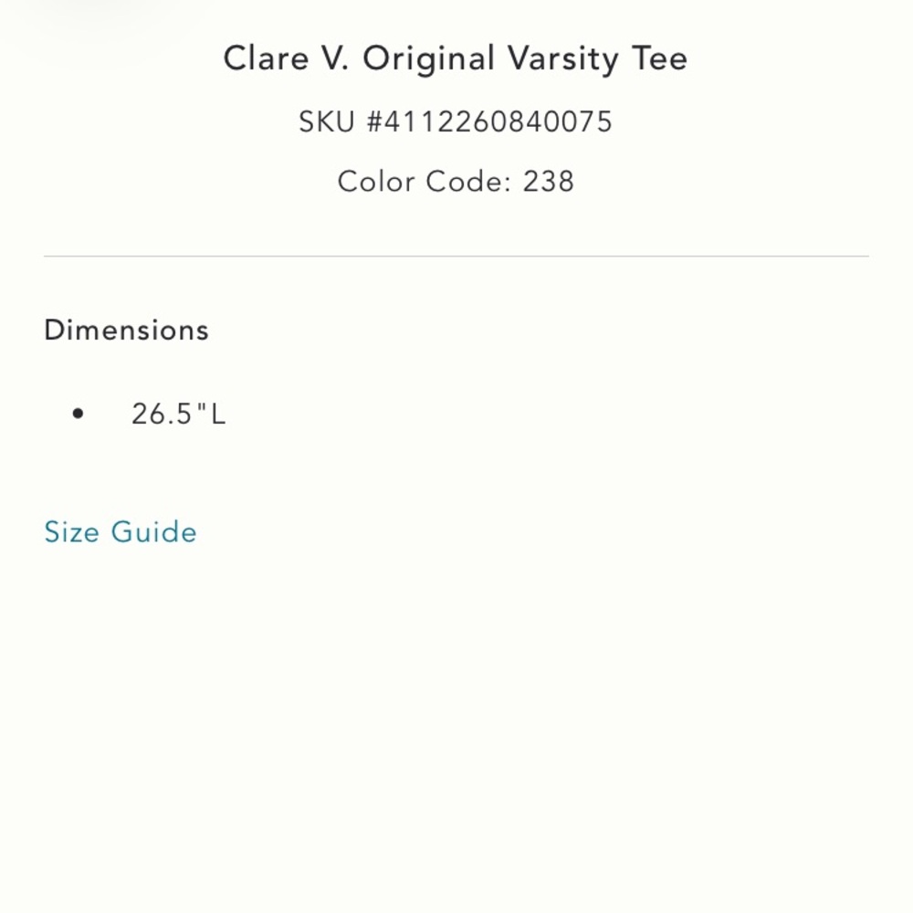 Clare V original crewneck varsity tee NWT - Picture 6 of 7